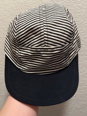 George Hats Black & White Striped 5-Panel